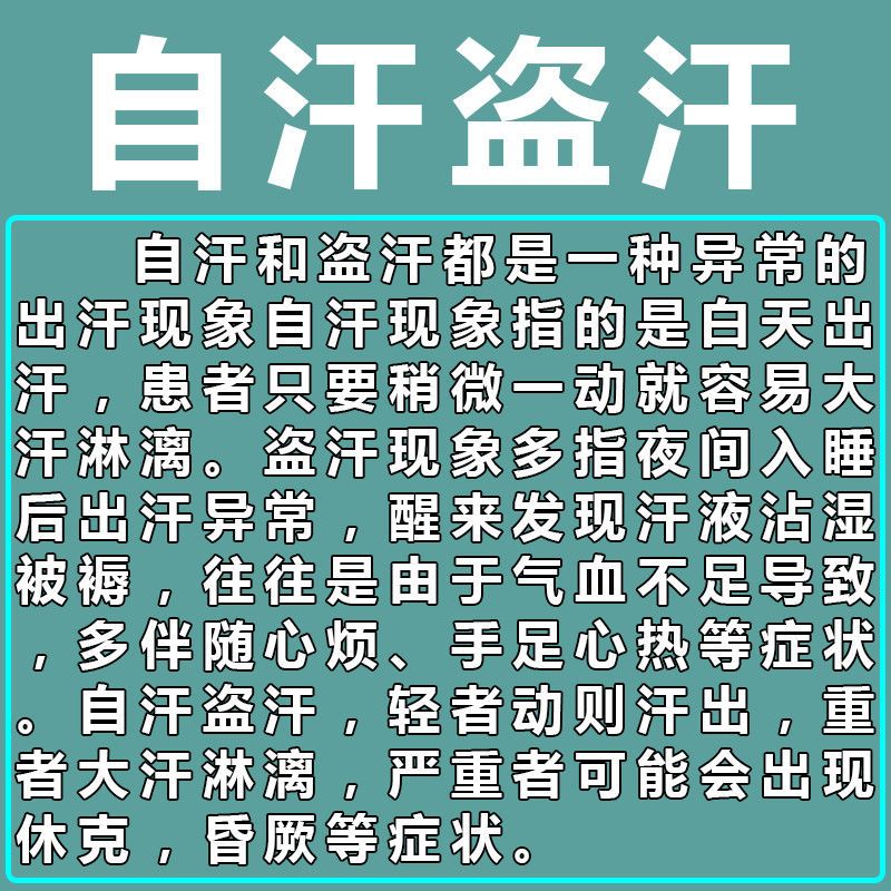 一动狂流汗]体虚出汗自汗盗汗全身出汗手脚出汗不动就出汗治出汗 200丸/盒