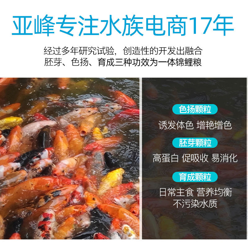 锦鲤金鱼饲料鱼食通用袋装258g小粒鱼粮观赏鱼专用不浑水增色增体高清大图