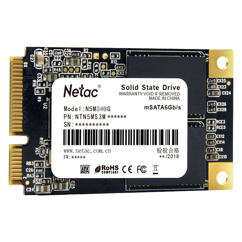 朗科(Netac)N5M迅猛固态硬盘60G(MSATA)