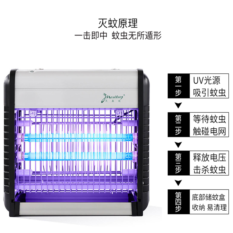 美鑫龍（mesilon） 电击灭蚊灯灭蚊器 家用商用灭蝇灯室内驱蚊器捕蝇器-JB20D 12W（2*6W）