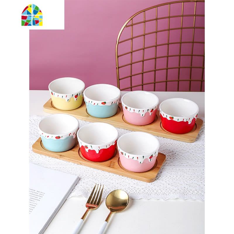 陶瓷创意舒芙蕾烤碗双皮奶甜品碗网红布丁杯蒸蛋糕碗烤箱餐具烤盅 FENGHOU 默认4色,自选色请备注图片