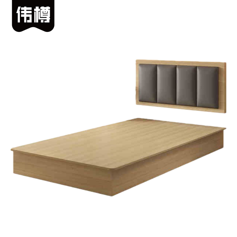 伟樽木质床120*200cm张高清大图