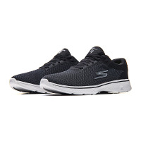 Skechers斯凯奇男士健步鞋2018春季新款Go Walk 4缓震舒适低帮综合训练运动鞋54156 54156/BKGY黑色+灰色 43.5码