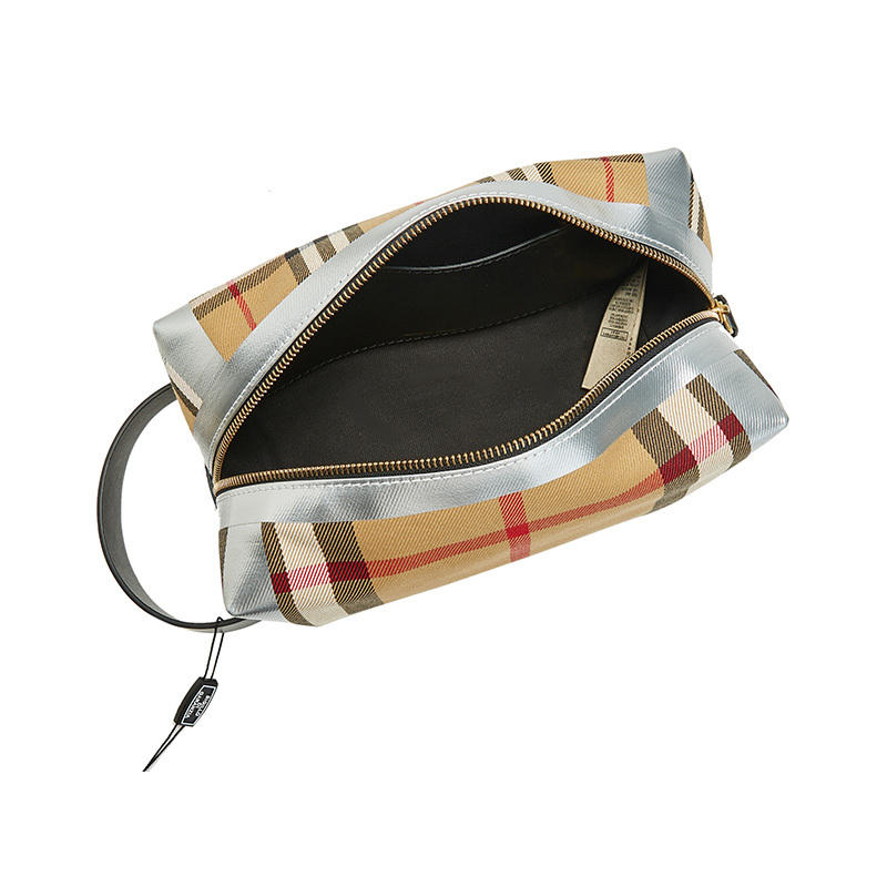 BURBERRY 博柏利/巴宝莉 手拿包男女通用款Vintage格纹织物便捷收纳袋化妆包洗漱包8006293
