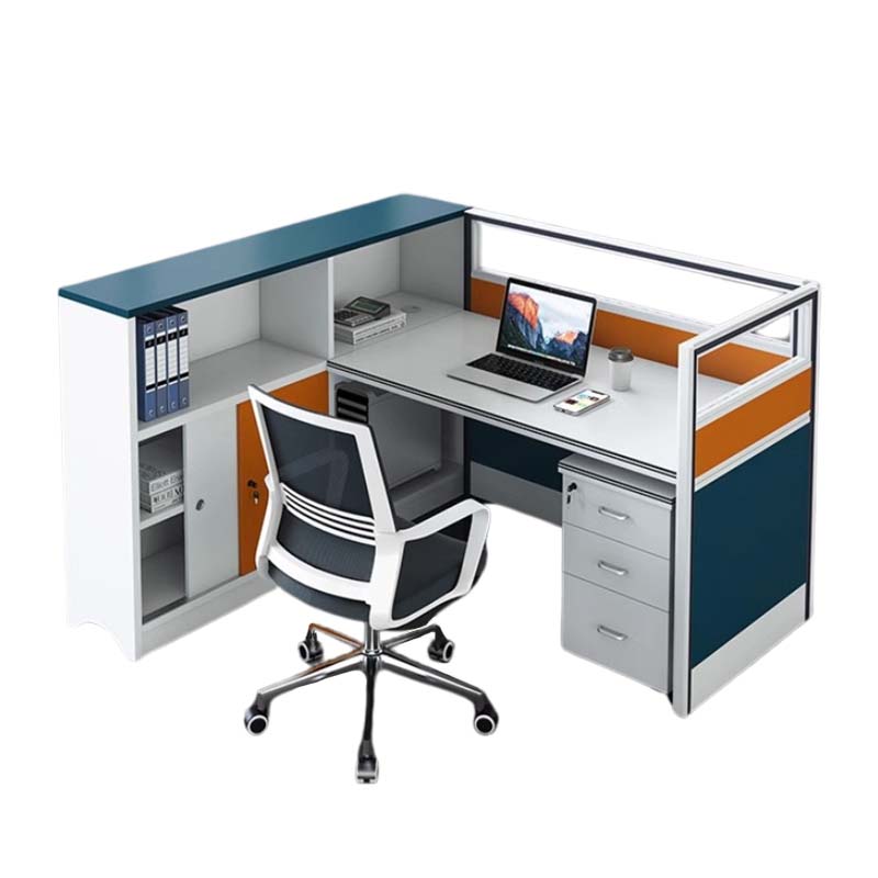 DXBG职员办公桌椅组合隔断屏风办公室卡座员工桌多人位电脑桌简约现代单人位含柜椅高清大图