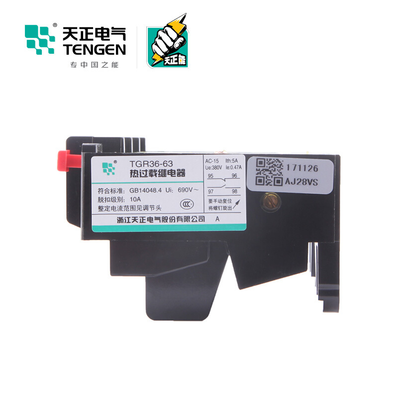 天正电气 TGR36 电热式 适配CJT1-60接触器 40-63A 03030020021 过载继电器