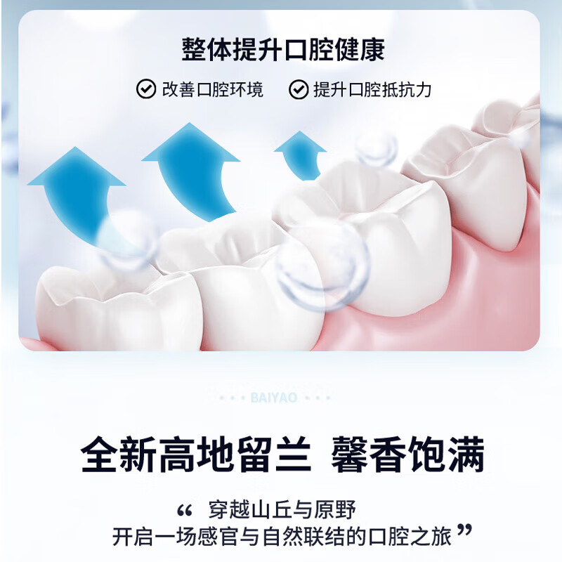 云南白药牙膏 高地留兰香薄荷金口健清新口气呵护牙龈家庭装实惠装 [单支]高地留兰香型175g高清大图