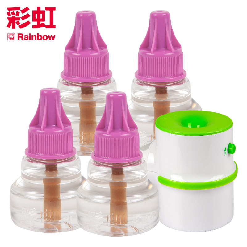 彩虹(RAINBOW)电蚊香液套装(灭蚊液) 4瓶液 1个电蚊香器(无味180夜) 驱蚊液驱蚊器电热蚊香液母婴可用