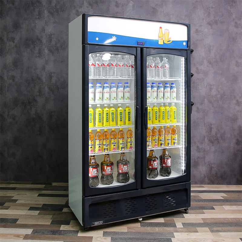 三门风冷立式展示柜妮雪双门饮料柜商用冰柜双门立式冰箱超市冷藏保鲜风冷展示柜高清大图