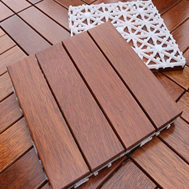 防腐木甘巴豆菠萝格拼装地板户外阳台花园室外实木地板拼接防滑 甘