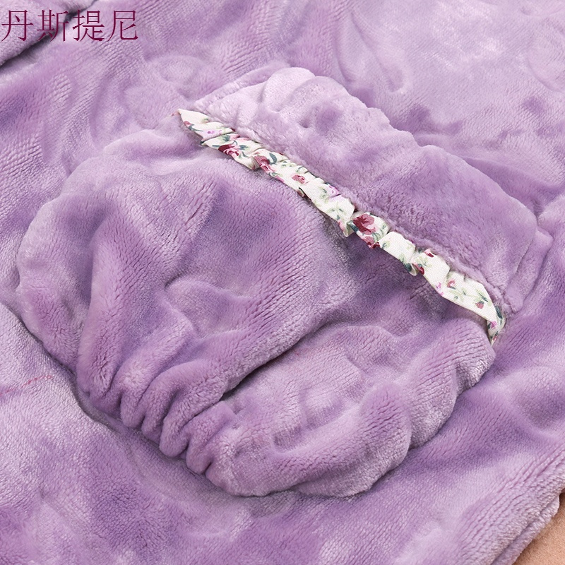珊瑚绒睡衣女士冬季加厚加绒保暖秋冬款法兰绒家居服女式冬天套装