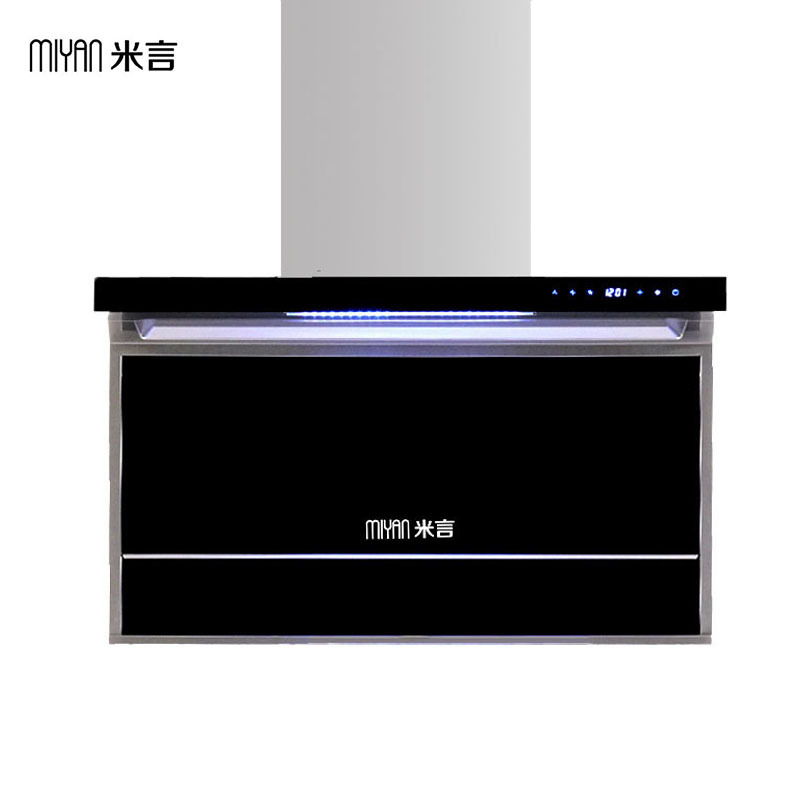 米言(MIYAN) M01 顶侧双吸 18M3 大吸力 欧式触控式全面屏 钢化玻璃 烟机