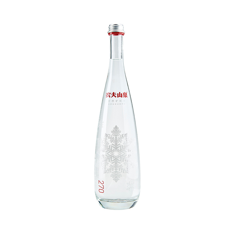 农夫山泉天然矿泉水(玻璃瓶)750ml* 8瓶 整箱(图案随机)