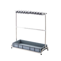 翌嘉 YJ4122147 不锈钢拖把架可移动扫把架落地式拖把架 20挂24钩 带接水盆