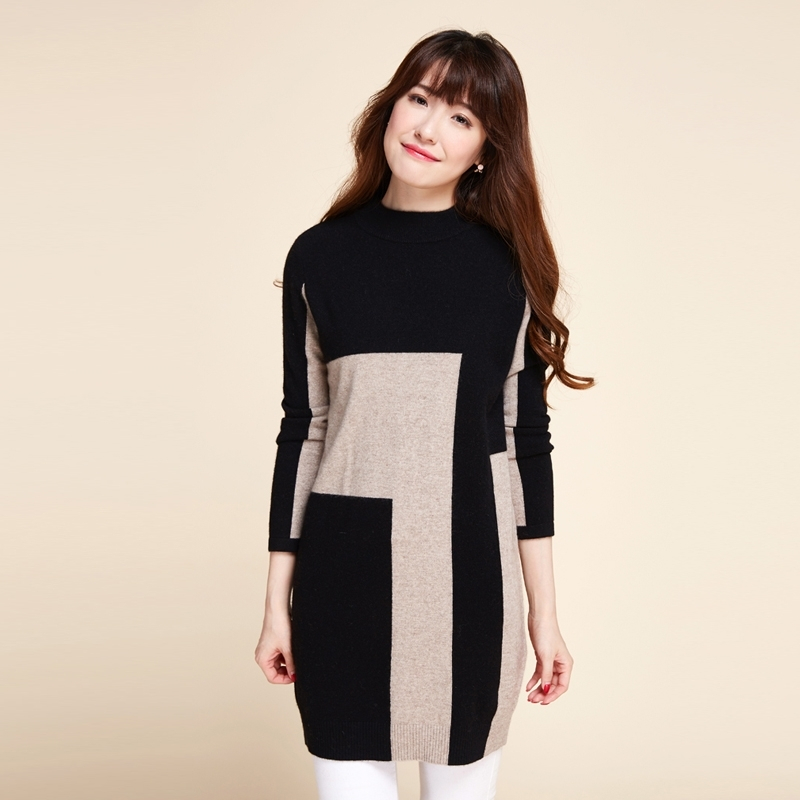 超长毛衣裙女秋冬款毛衣套头宽松女韩国冬天打底衫女中长款针