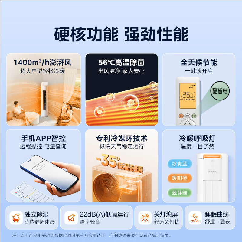 美的(Midea)空调2匹p酷省电新一级能效智能全直流变频冷暖立式柜机节能省电客厅家用KFR-51LW/N8KS1-1P高清大图
