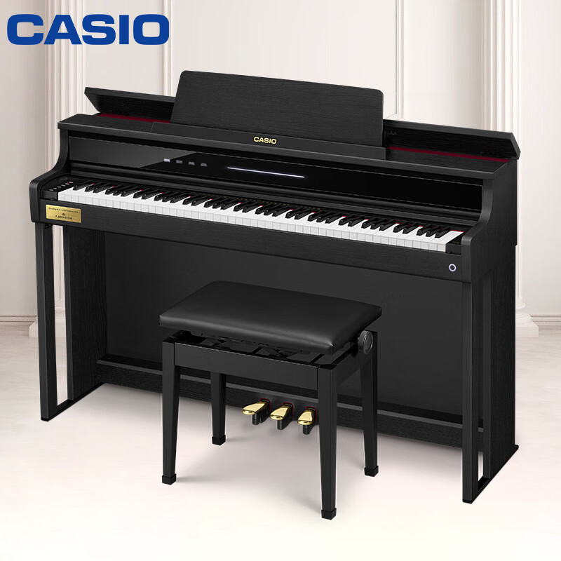 卡西欧(CASIO)电钢琴AP750黑色智能88键重锤专业立式数码钢琴套机