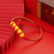 金一国囍足金3D硬金生肖五福牛黄金路路通通用款手绳手链 随机送精美时尚红绳 (定价)ACD073