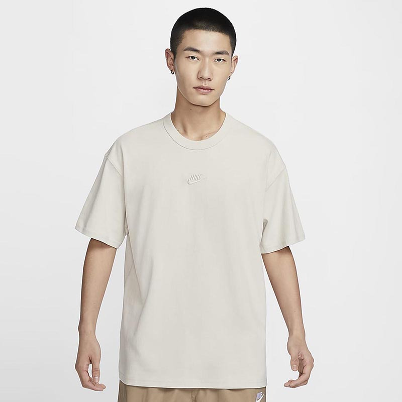 nike耐克男子纯棉重磅厚款宽松刺绣logo圆领短袖t恤do7393104