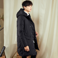 【1折价109.9元】唐狮羽绒服男中长款冬季新款青连帽韩版修身加厚学生外套潮