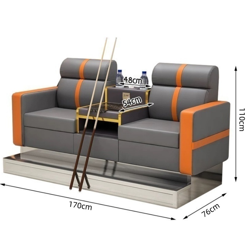 豫龙都台球沙发双人位张高清大图