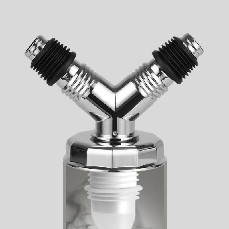 洗衣机下水管三通防臭防溢器二合一专用盖排水管道地漏三头通接头-电镀直通【升级防臭·防溢款】-送卡箍