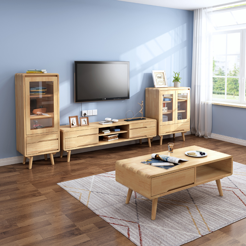 沁峰 北欧实木电视柜现代简约卧室视听柜组合电视墙柜地柜轻奢 参数