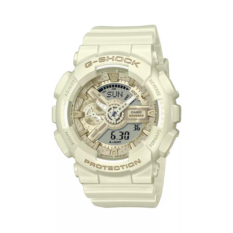 卡西欧(CASIO)女款白色树脂手表防水200米防震夜光多功能石英腕表