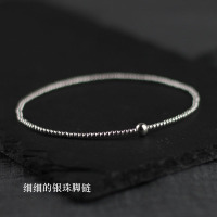 森系ins转运珠精致女纯银复古古风简约脚链女925纯银个性圆珠时尚
