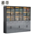 玻璃门书柜 文件柜2.2米 台