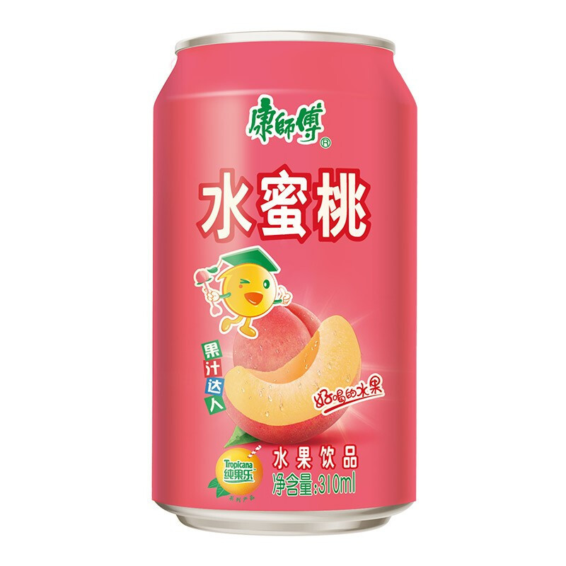 康师傅 水蜜桃味果汁 310ml*24罐/箱
