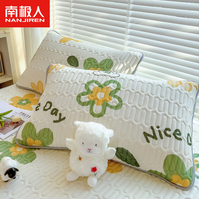 夹乳胶枕套一对装枕巾单人枕头套保护枕芯套装48*74cm高清大图