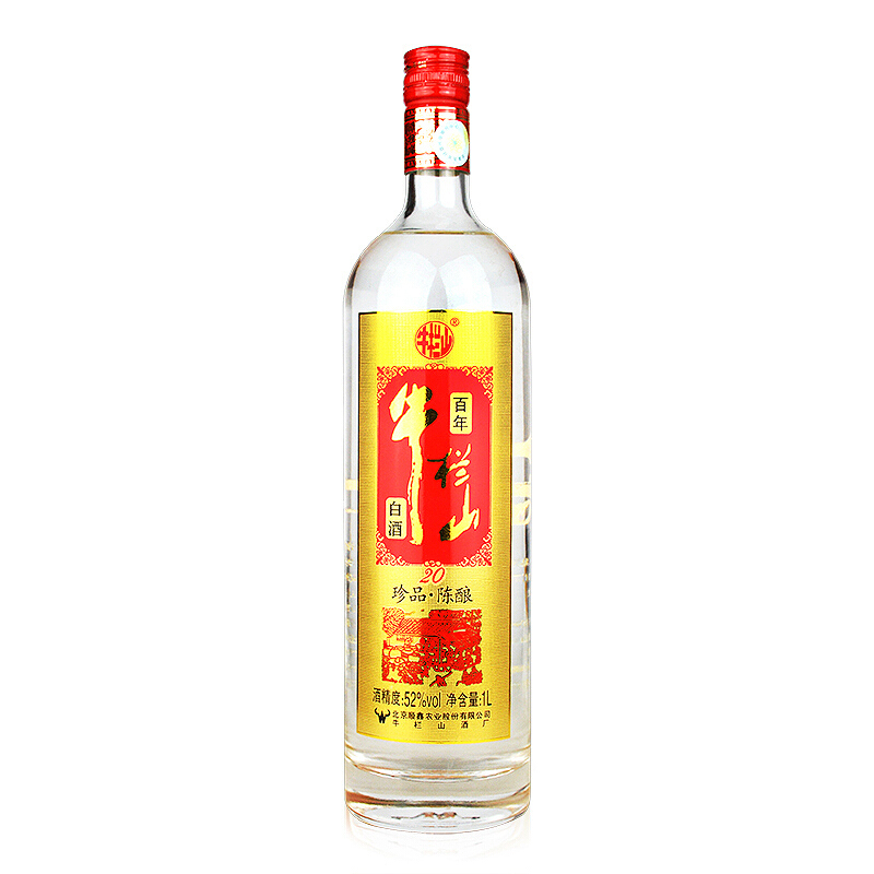 牛栏山二锅头 20年珍品陈酿 土豪金款（红标） 浓香型白酒 52度1L*6瓶整箱