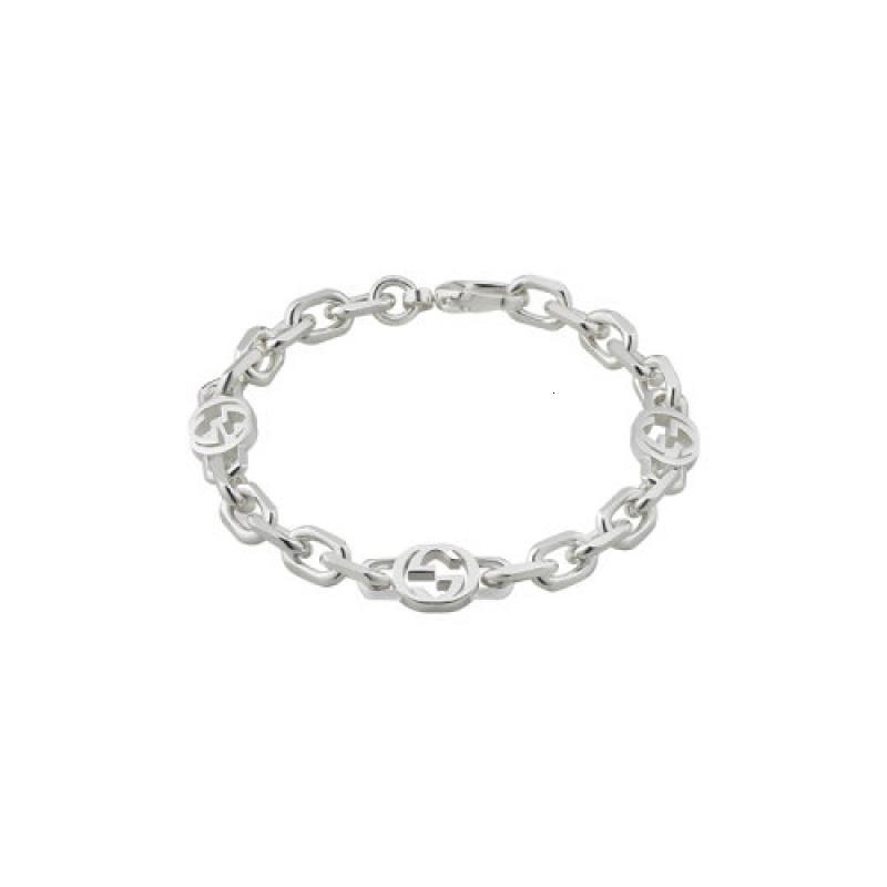 gucci古驰23新款男士925银交织gg细节扣环手链620798j84008106视频