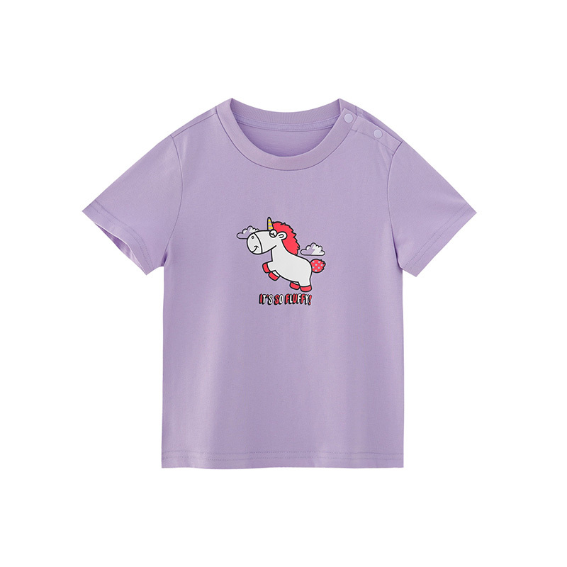 小猪班纳童装22夏装新款儿童短袖t恤中大童男童女童圆领上衣纯棉