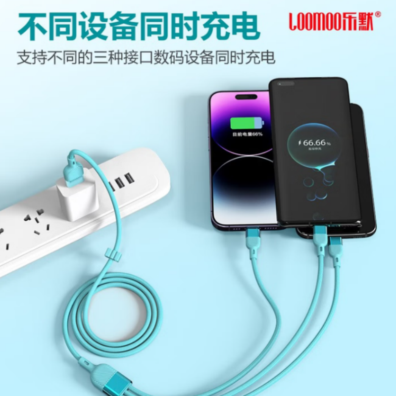LOOMOO乐默 一拖三斜纹编织线 LCB-321 蓝色 货期1周高清大图
