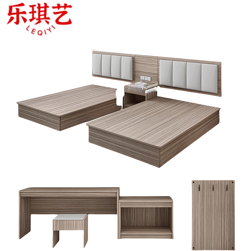 乐琪艺标间床135*200*26cm套高清大图