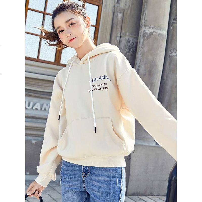2019新款连帽卫衣女秋冬季韩版加绒cec春长袖宽松厚上衣潮流外套