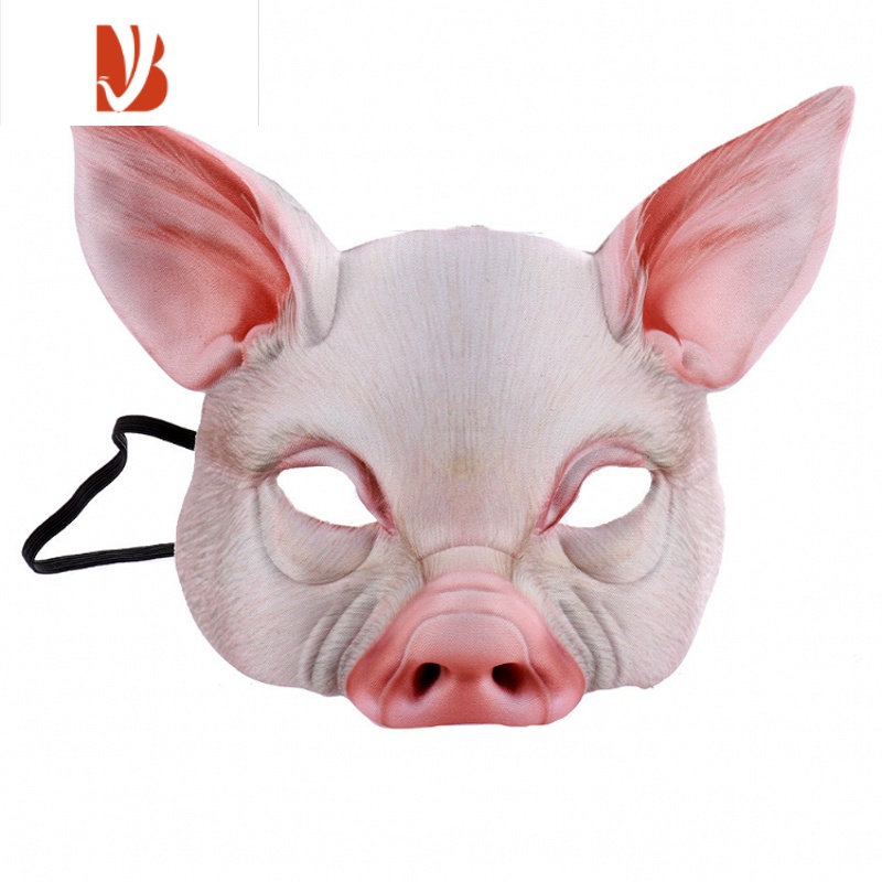 三维工匠mardi gras万圣节派对化装舞会eva半脸动物小猪面具表演动物