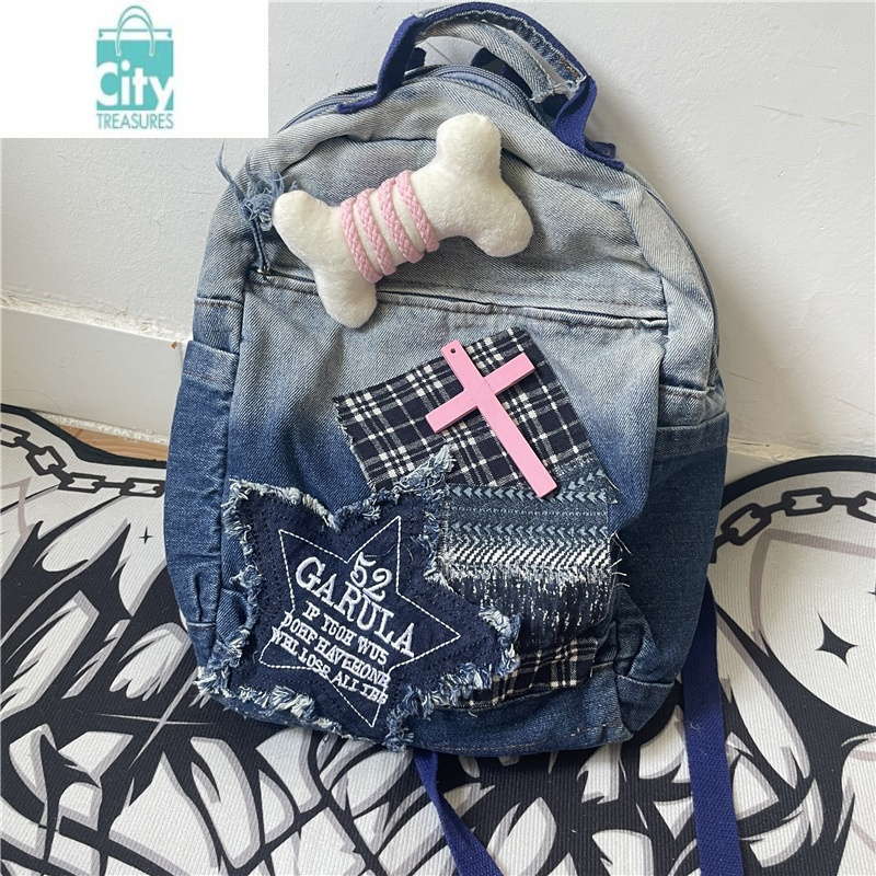 bangdou日光欲原创书包合集大容量亚文化千禧y2k星星骨头小众学生双肩