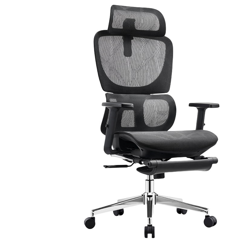 豫龙都人体工学椅黑色把高清大图