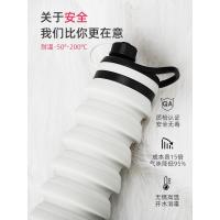 硅胶折叠水杯烘焙精灵可装沸水大容量便携伸缩杯子户外运动水壶 银河灰-800ml+户外登山扣