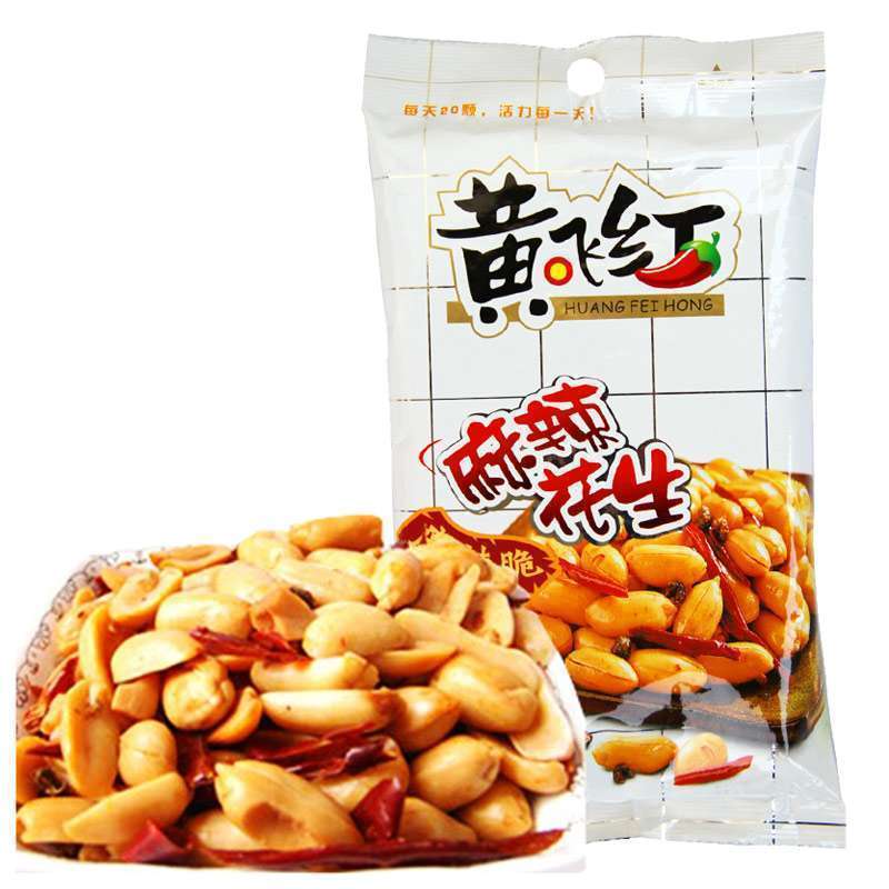 黄飞红麻辣花生76g*4包 清香可口,粒大饱实,颗颗饱满,粒粒圆润