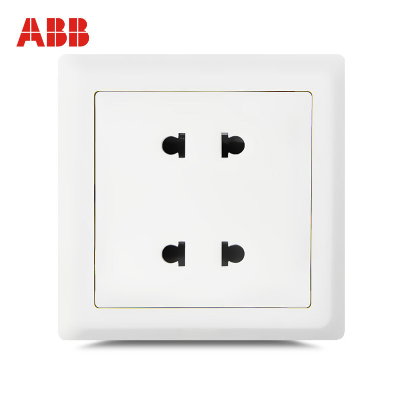 ABB开关插座 德逸雅白 四孔插座AE212