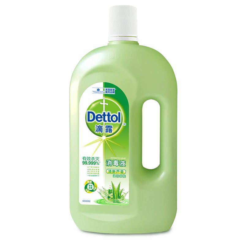 滴露(Dettol)消毒液清新芦荟1L有效杀菌99.999%*家居衣物地板皮肤小伤口消毒