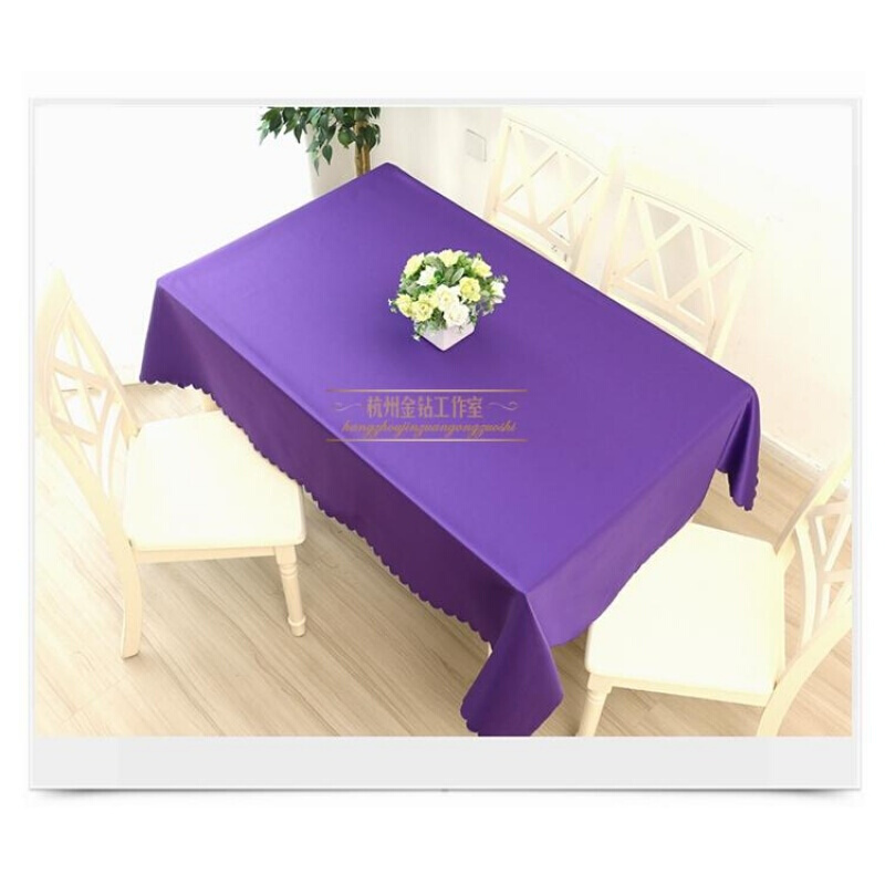玛丽艳工具沙龙紫色蝴蝶花边方形圆形加厚桌布展示台布