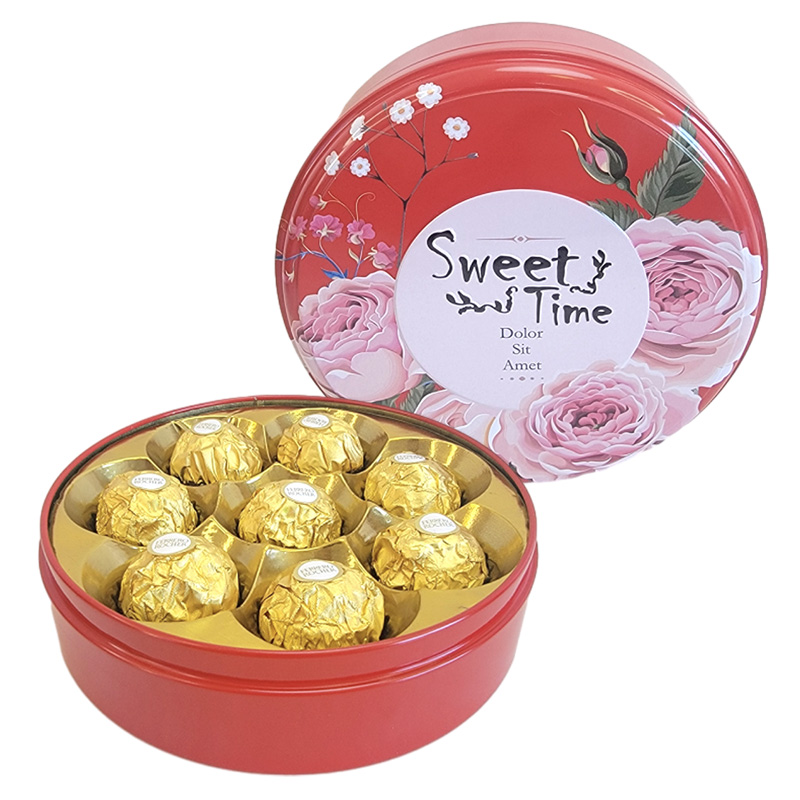 费列罗榛果威化巧克力圆形铁盒装6粒8粒礼盒装结婚喜糖高清大图