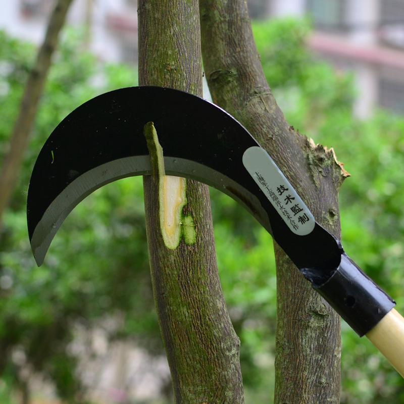 户外农用除草工具藤印象锰钢镰刀割草刀农具玉米收割割草长柄大镰刀