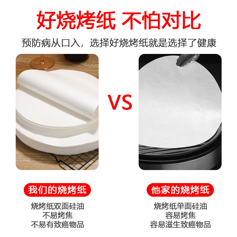 3M 烤肉吸油纸圆形烧烤纸家用烤盘纸食物专用硅油纸烘焙蛋糕垫纸烘培 60cm圆形直径 100张高清大图