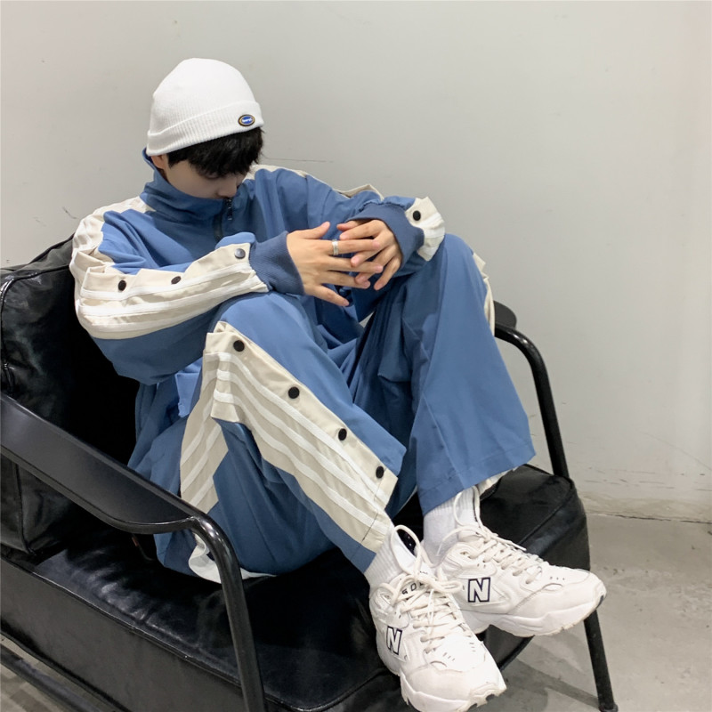 茜靓CHYLLIRN套装男士春季2021新款外套潮流衣服搭配帅气秋冬季运动休闲装